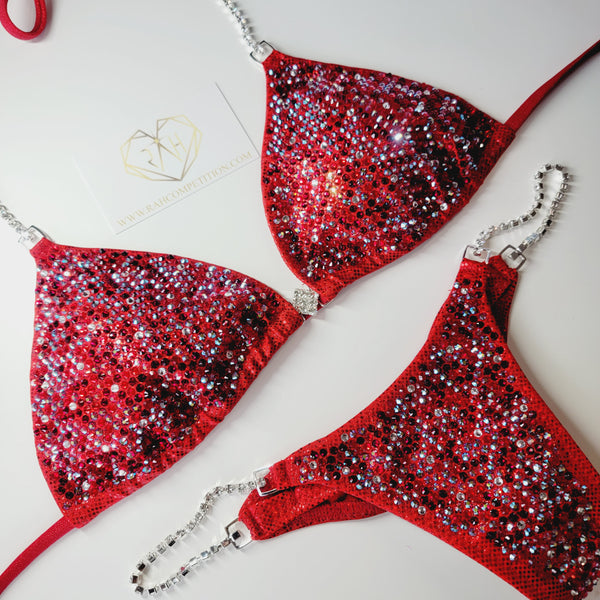 Red, Clear Competition Bikini