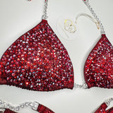 Red, Red Ab Scatter Competition Bikini