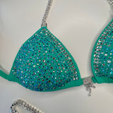 Full Bling Mint Center Stage Competition Bikini