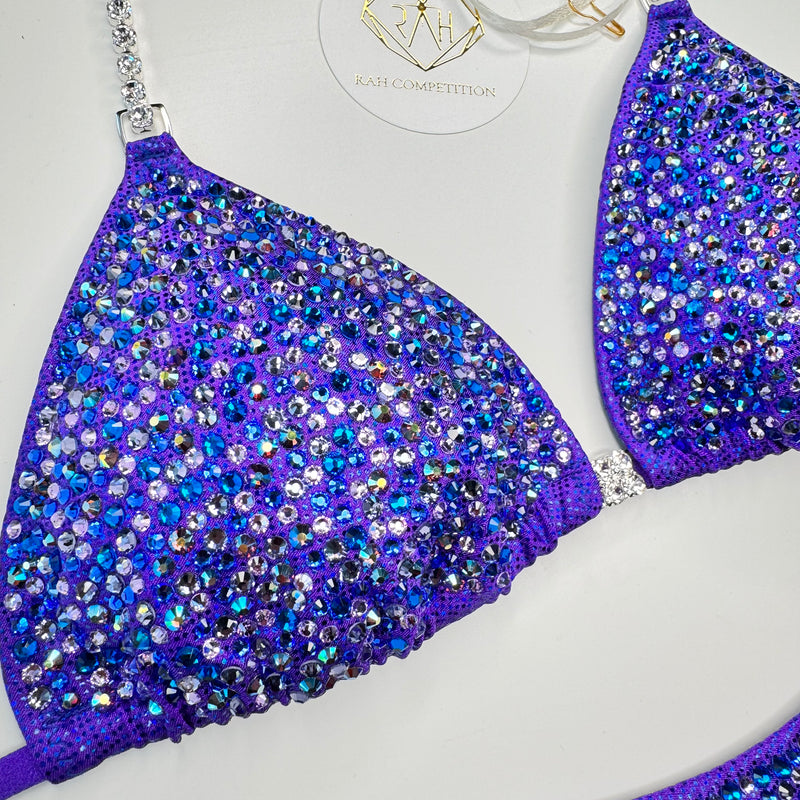 Holo Purple Blue Scatter Competition Bikini