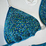 Teal Scatter Competition Bikini