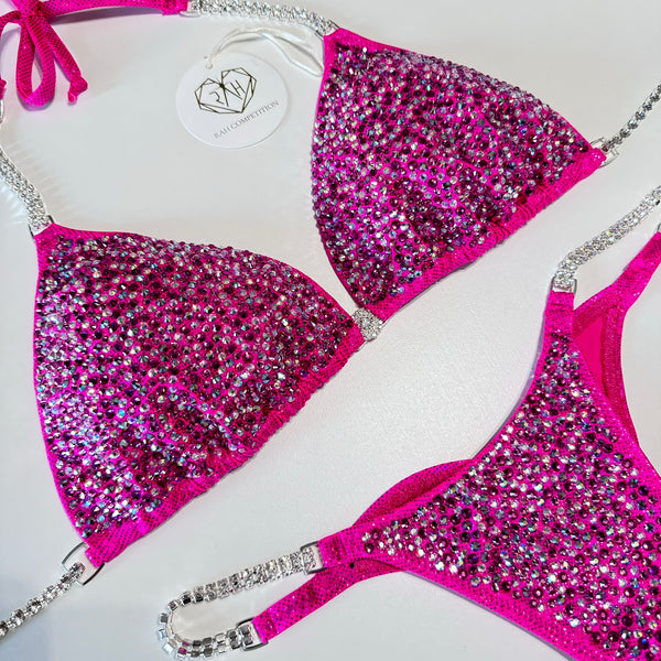 Hot hot pink scatter Competition Bikini