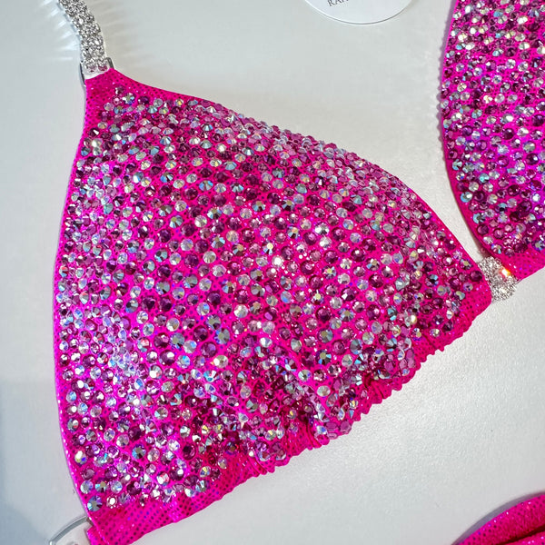 Hot hot pink scatter Competition Bikini