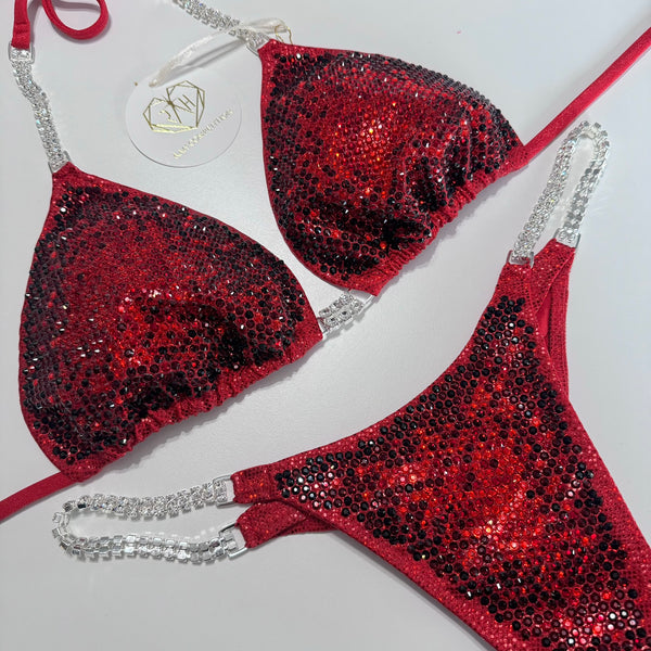 Red Inner glow Competition Bikini