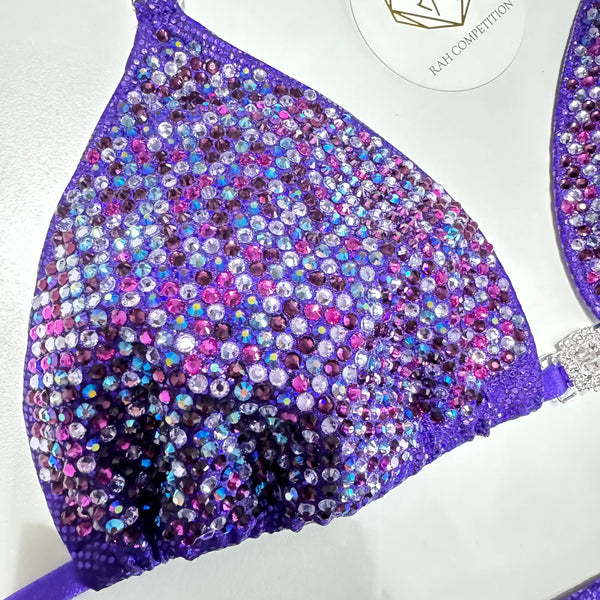 Purple Rose Scatter Competition Bikini