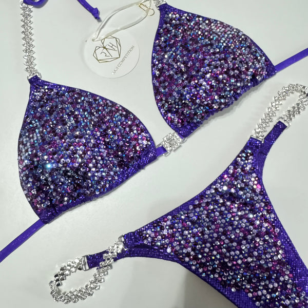 Purple Rose Scatter Competition Bikini