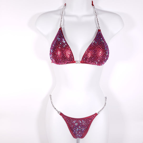 Red Ombre Scatter Competition Bikini