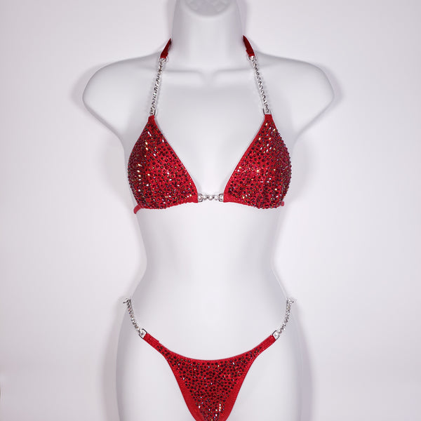 Red Gold Scatter Competition Bikini