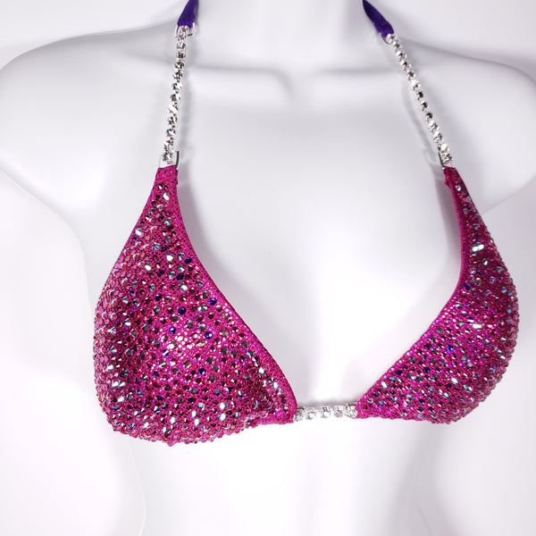 Fuchsia Purple drop Scatter Competition Bikini